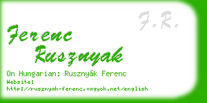 ferenc rusznyak business card