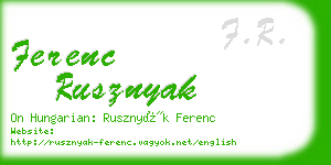 ferenc rusznyak business card
